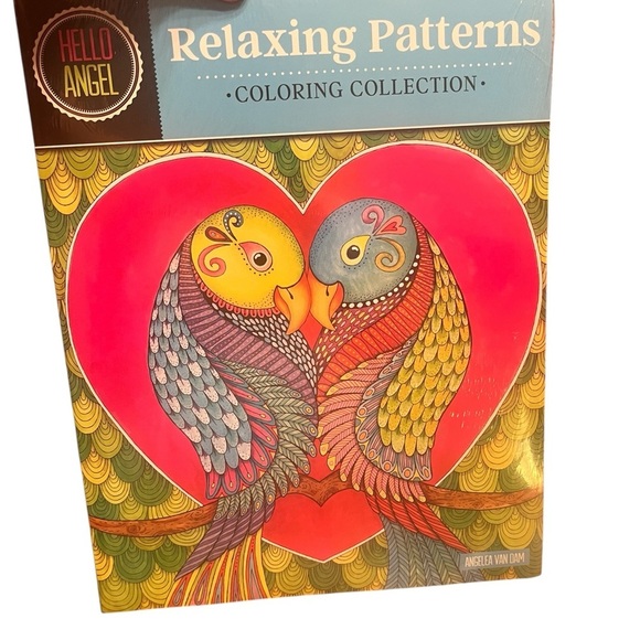 2 Pack Hello Angel Big Blossoms & Relaxing Patterns Adult Coloring Books - Picture 4 of 6